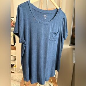 Market & Spruce Indigo Short Sleeve Top